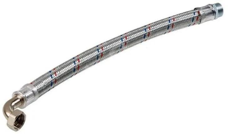 FKS Dirsekli Fleks Hortum Alüminyum Örgülü 1" – 50 cm