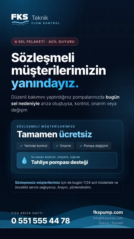 Sel nedeniyle arıza: ücretsiz yerinde müdahale ve 7/24 acil servis